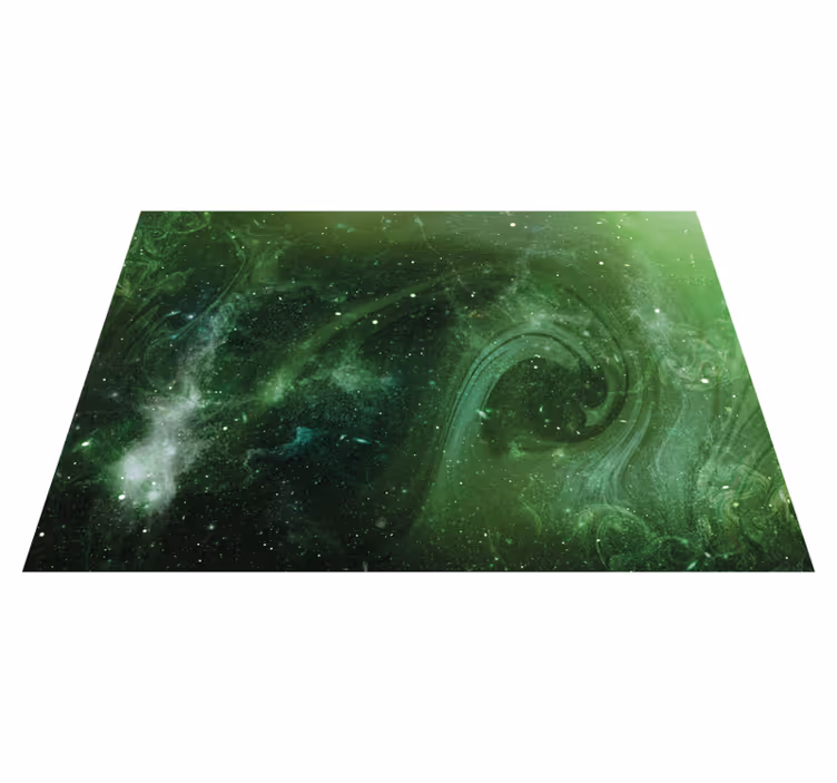 Covor de vinil stele vârtej verde cosmic - TenStickers