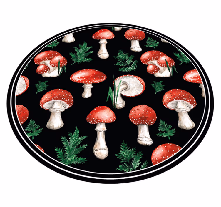 Covor vinil cu aspect de natura motiv de pădure de ciuperci - TenStickers