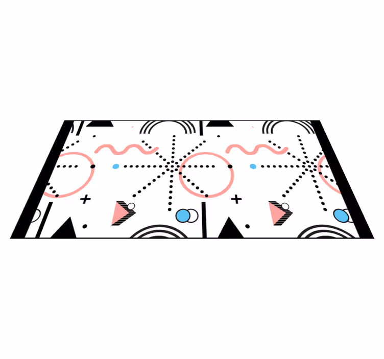 Covor vinil modern model geometric alb - TenStickers