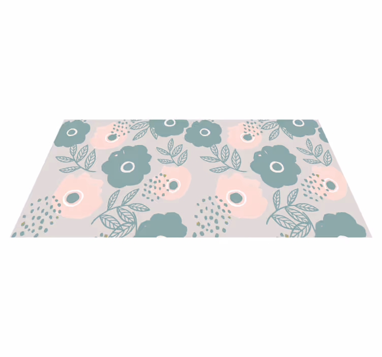 Covor vinil flori și plante element de frunze florale - TenStickers