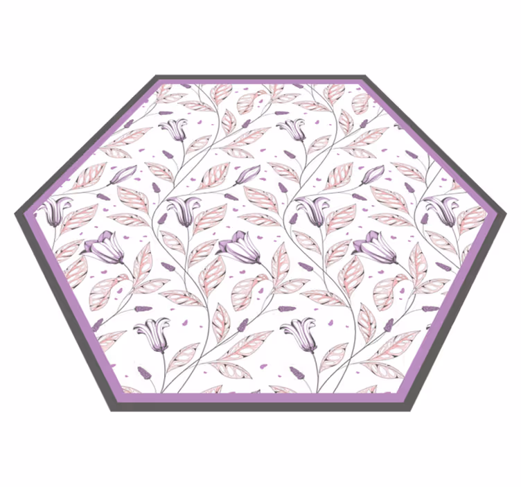 Covor vinil flori și plante component botanic elegant - TenStickers