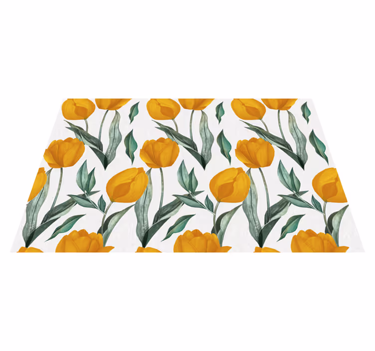 Covor vinil flori și plante lalele galbene strălucitoare - TenStickers