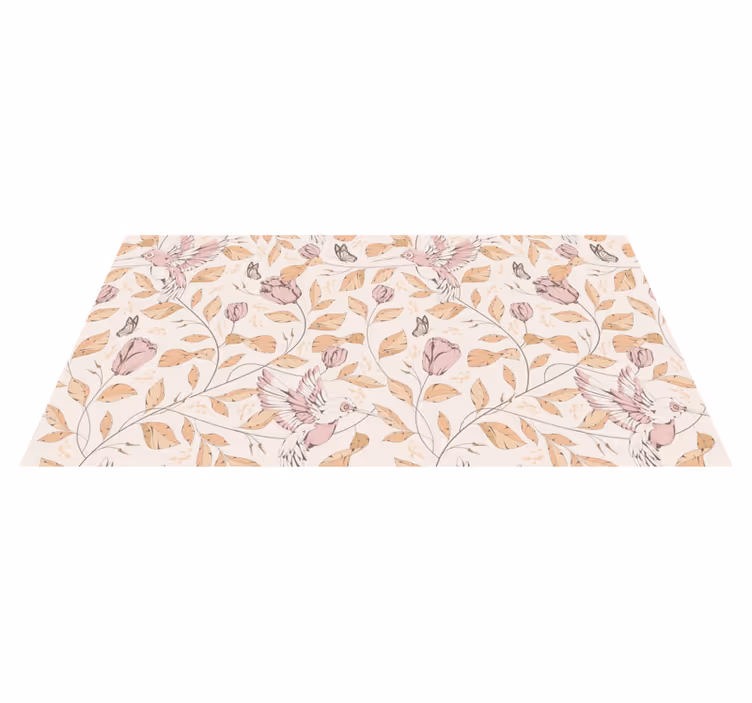 Covor vinil hol intrare eleganță florală pastelată - TenStickers