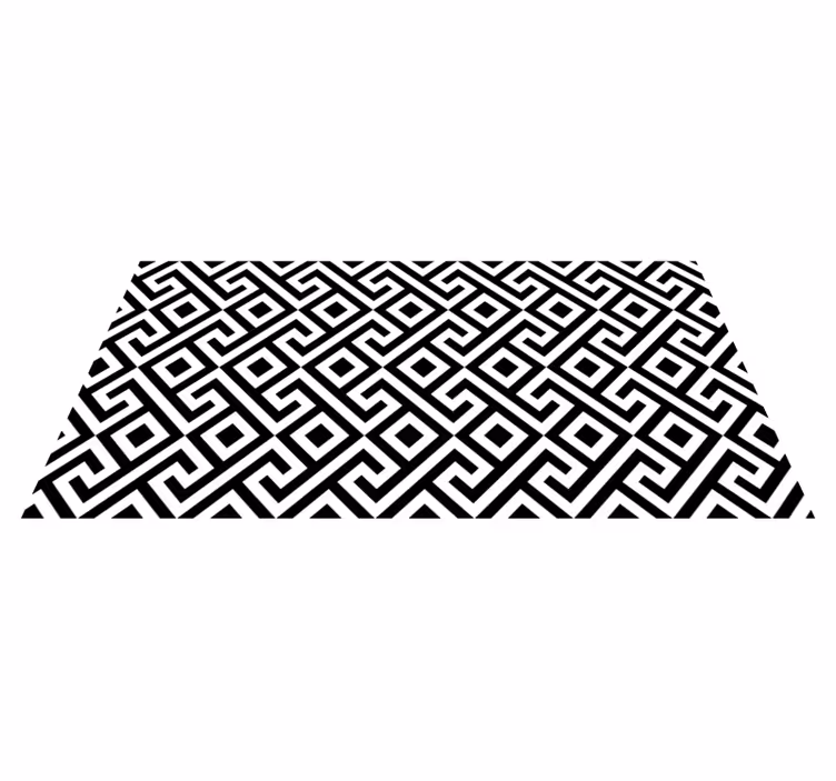 Covor cu model geometric complicat alb-negru - TenStickers