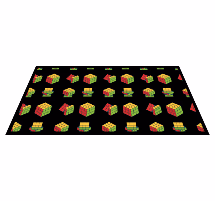 Covor de vinil jocuri modelul cubului rubik - TenStickers