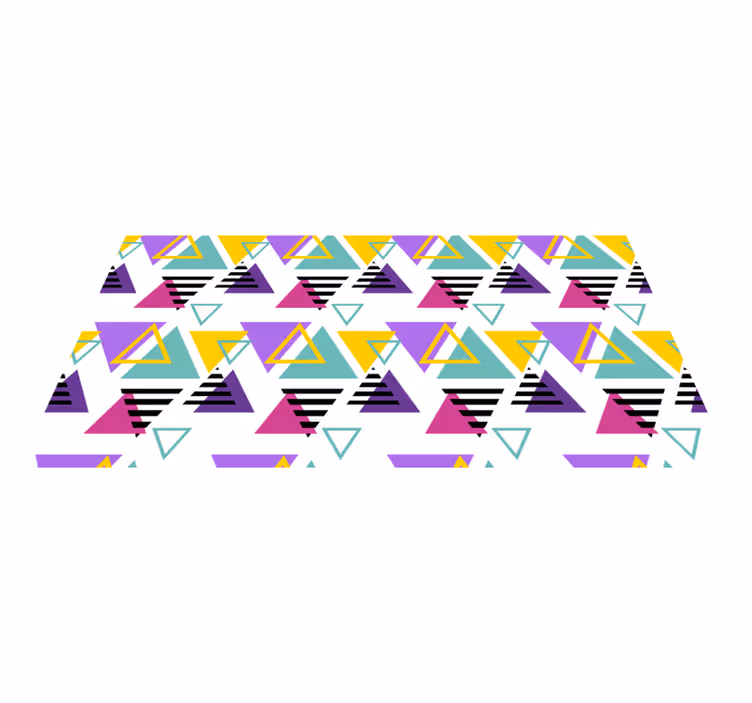 Covor de vinil geometric aranjament triunghi colorat - TenStickers