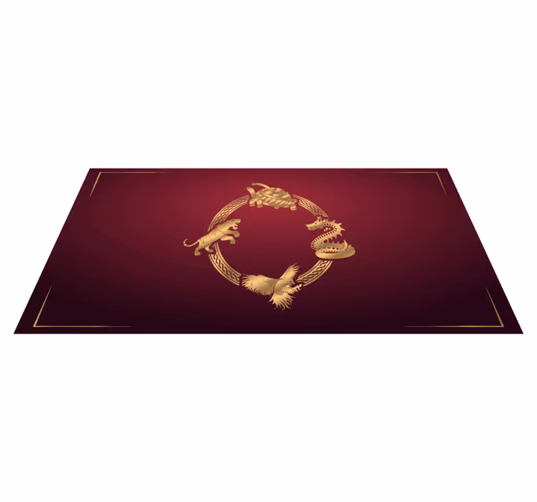 Patru simboluri dragon tigru animal covor - TenStickers