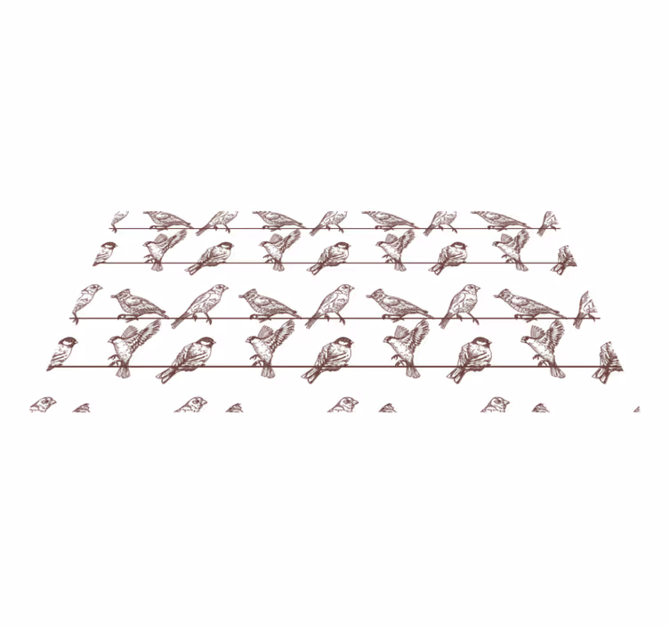Covor vinil animal păsări pe fire - TenStickers