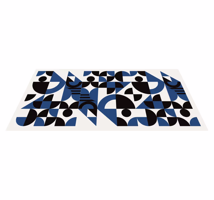 Covor de design urban cu puzzle albastru și negru - TenStickers