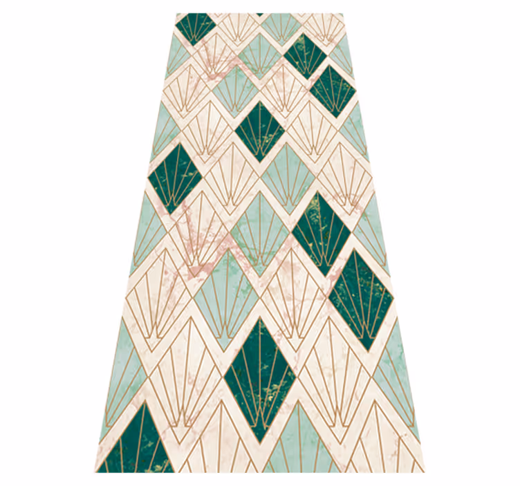 Covor art deco cu model verde marină - TenStickers