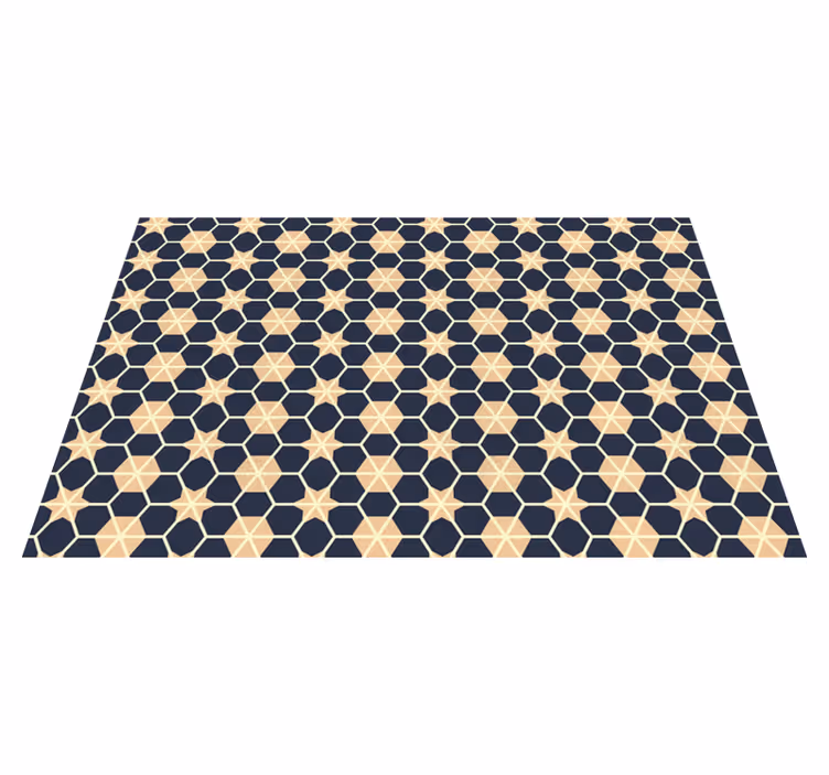 Covor de vinil geometric model hexagonal de stea - TenStickers