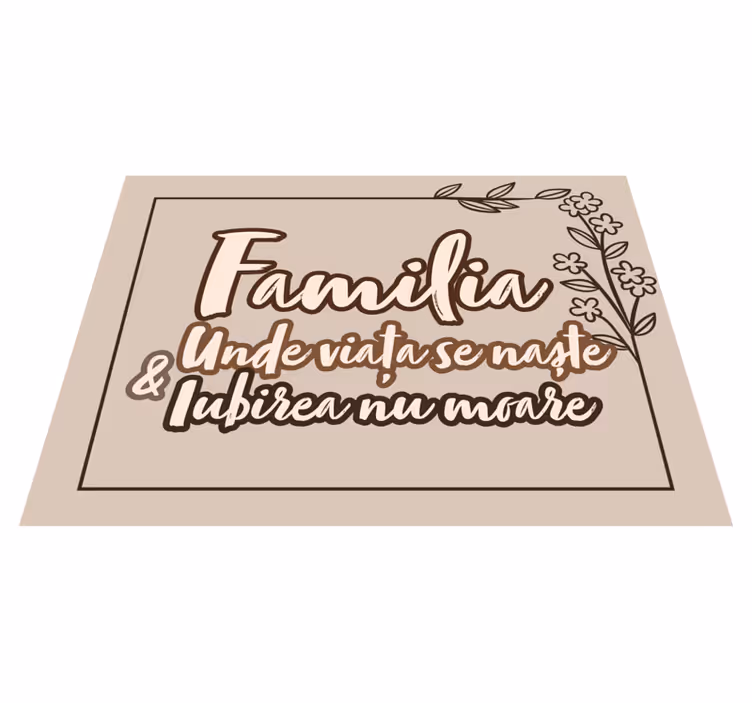 Covor personalizat cu design de citat de dragoste de familie - TenStickers