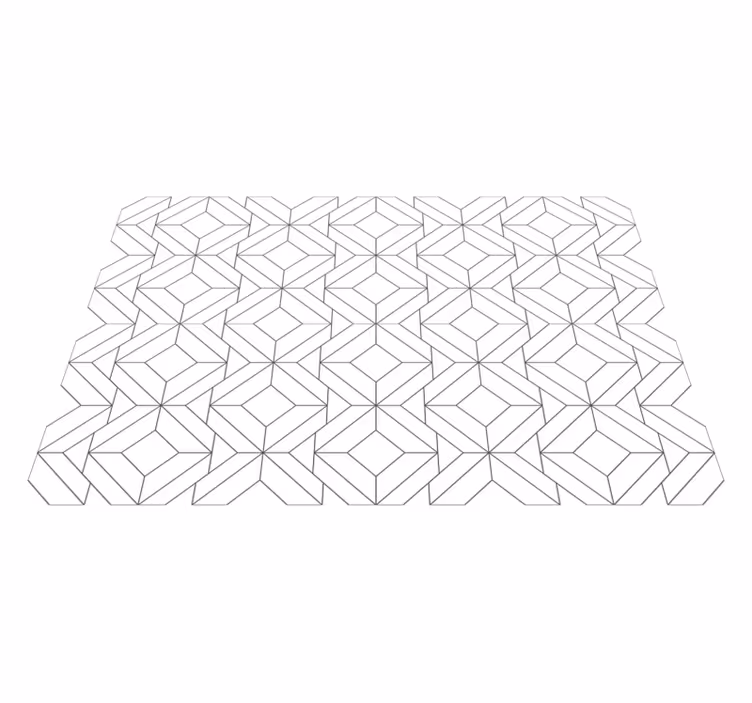 Covor de vinil cu model geometric alb japandi - TenStickers