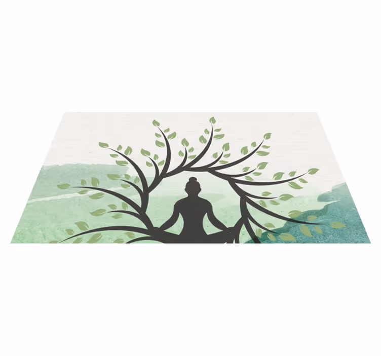 Covor vinil cu aspect de natura design copac de meditație - TenStickers
