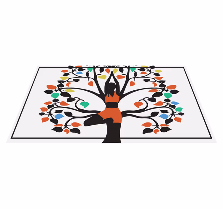 Covor vinil cu aspect de natura femeie copac - TenStickers