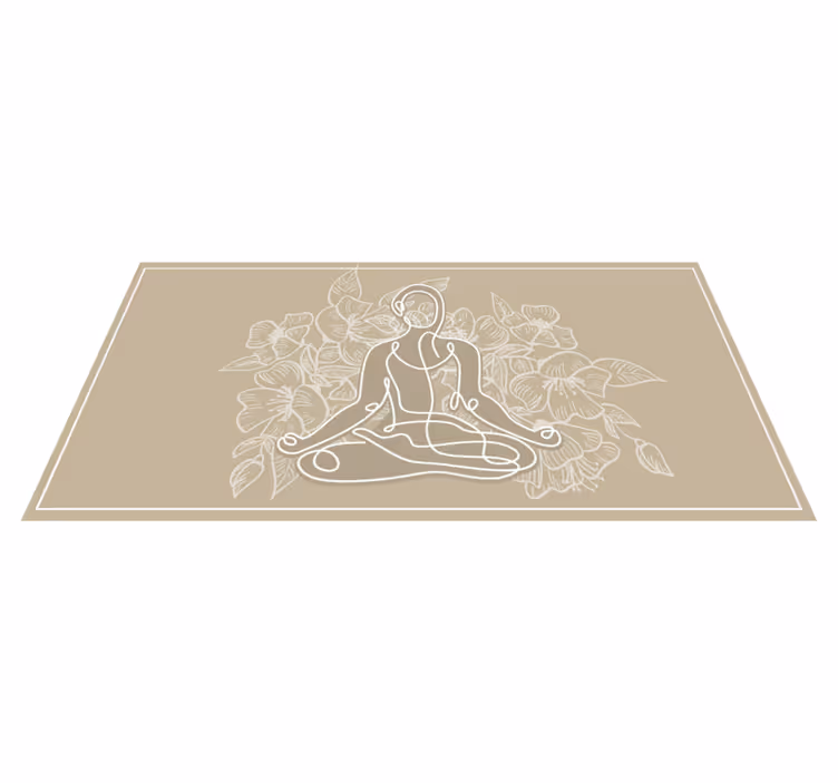 Covor vinil cu aspect de natura siluetă florală meditativă - TenStickers