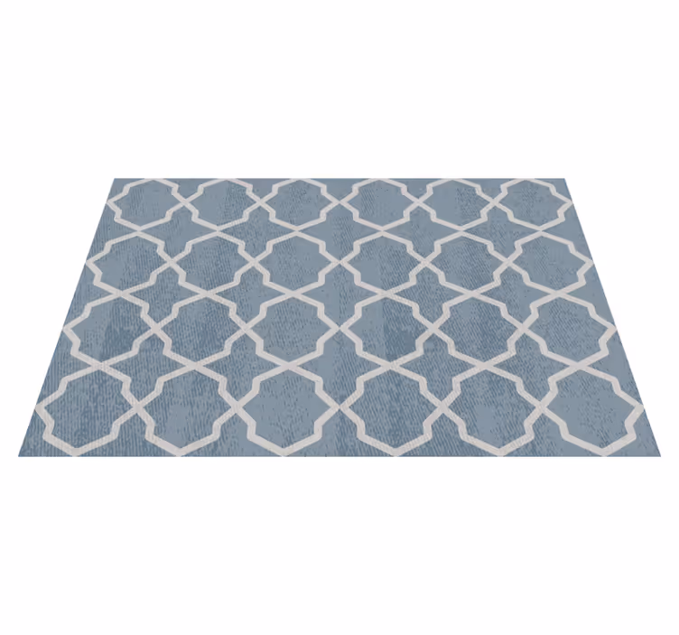 Covor vinil efect de țiglă motiv geometric albastru - TenStickers