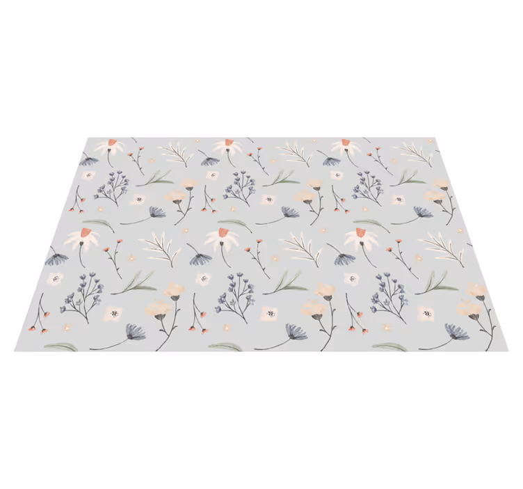 Covor floral gri cu model "hamptons". - TenStickers