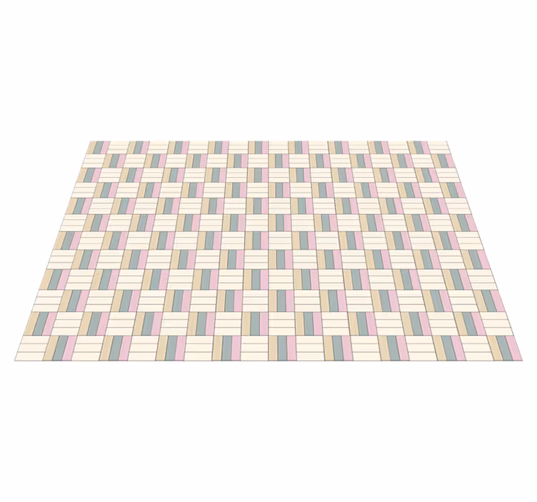 Covor de vinil geometric blocuri de culoare țesute - TenStickers