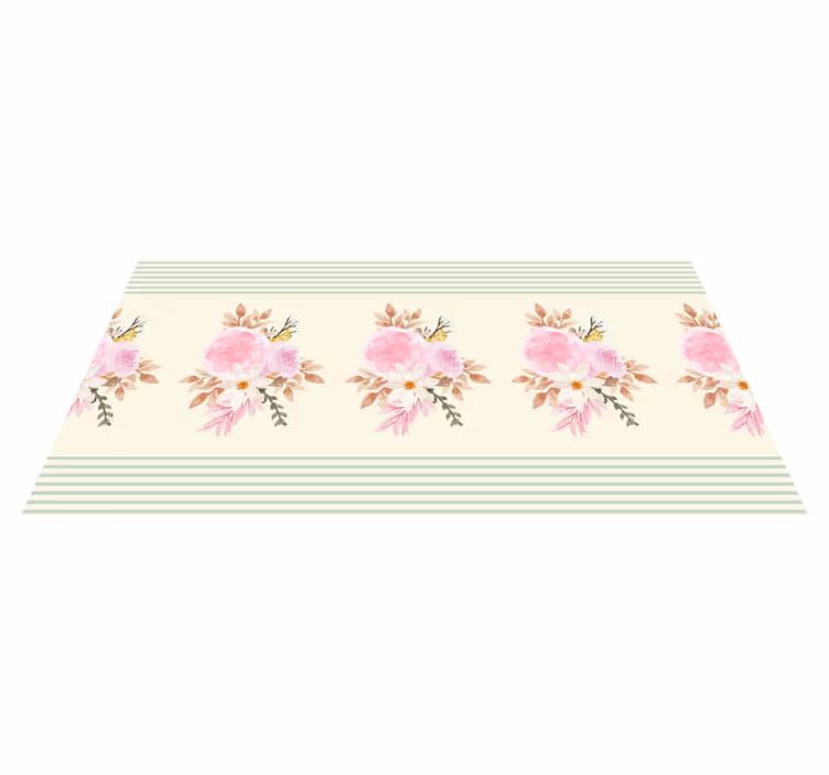 Covor de vinil pentru baie aranjament floral delicat - TenStickers