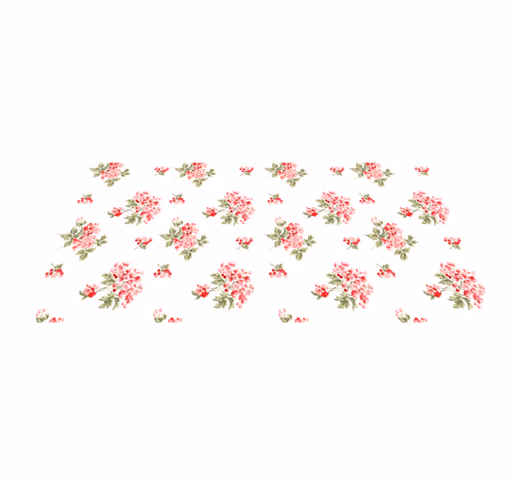 Covor vinil flori și plante design minimalist alb - TenStickers
