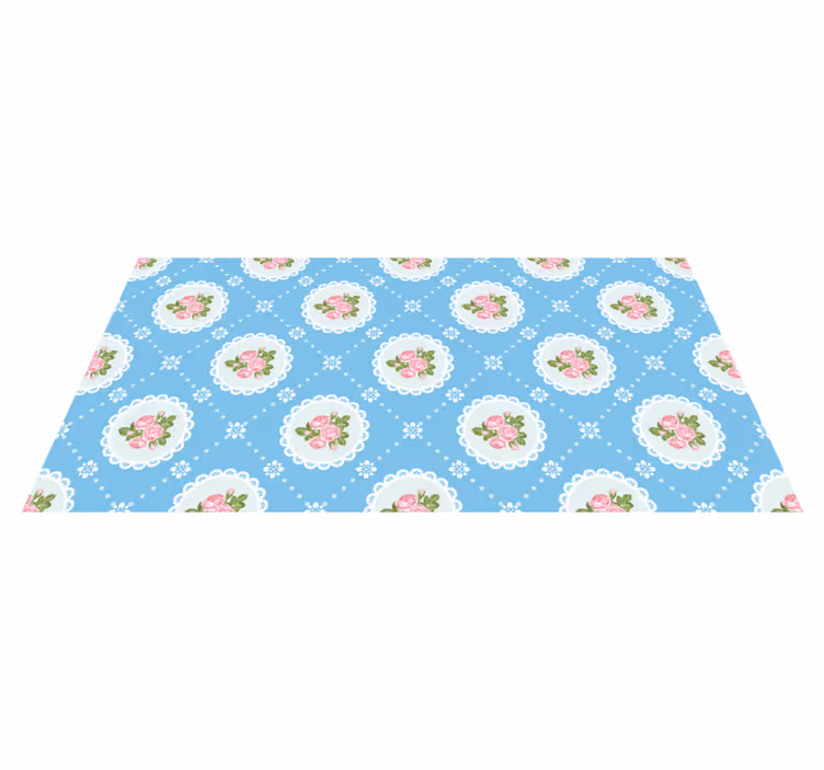 Covor de vinil epocă model floral de dantelă - TenStickers