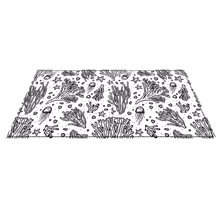 Covor vinil animal motiv oceanic monocrom - TenStickers
