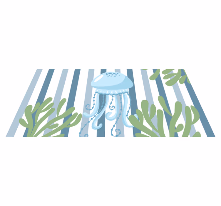 Covor vinil animal oceanul de meduze în dungi - TenStickers