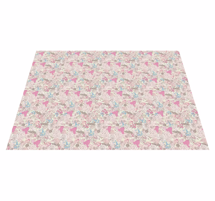Covor vinil flori și plante model floral de înghețată - TenStickers