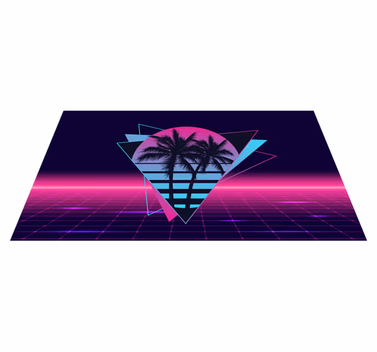 Covor de vinil epocă palme retro neon - TenStickers
