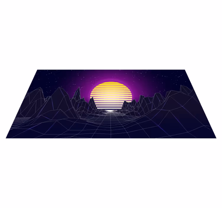 Covor vinil modern peisaj retro futurist - TenStickers