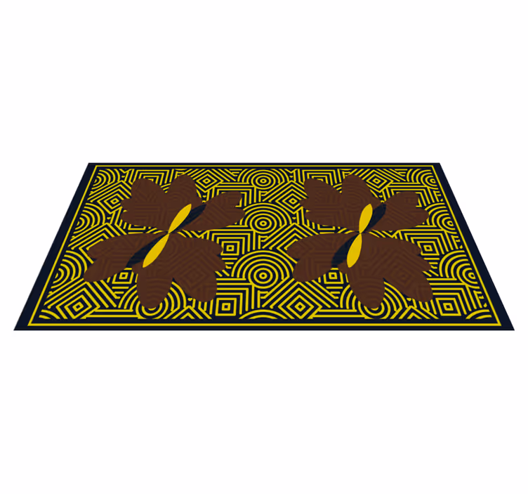 Covor de vinil geometric contrast floral geometric - TenStickers