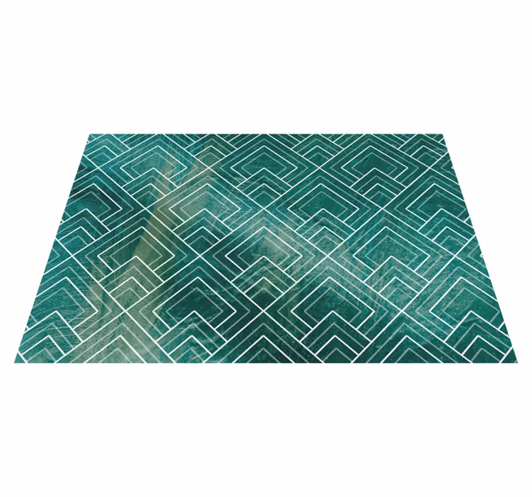 Covor vinil efect de țiglă chevron verde geometric - TenStickers