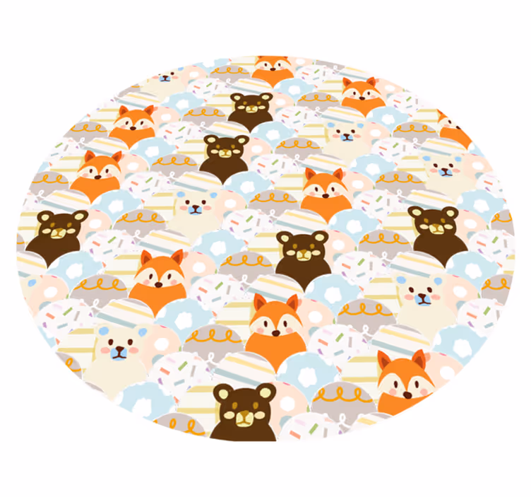 Covor de vinil pepiniere model adorabil de animale - TenStickers