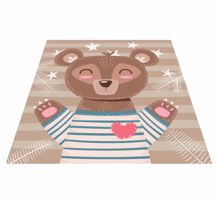Covor de vinil pepiniere ilustrație adorabilă a ursului - TenStickers