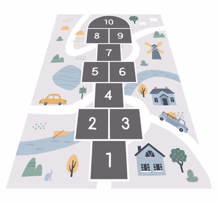 Covor de vinil jocuri design hopscotch jucăuș - TenStickers