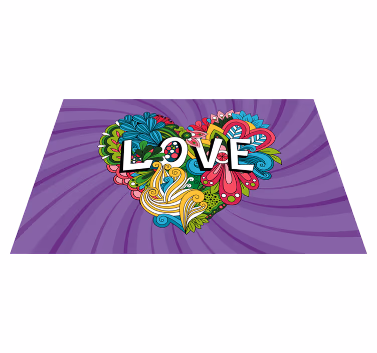 Covoare de vinil cu fraze ilustrație colorată a iubirii - TenStickers
