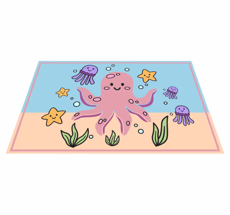 Covor de vinil pentru copii ilustrație prieteni oceanici - TenStickers