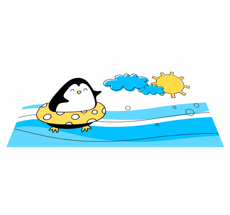 Covor de vinil pentru copii ilustrație jucăușă de pinguin - TenStickers