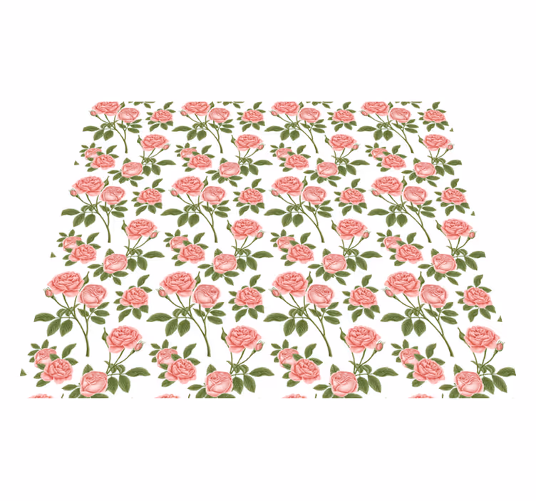 Covor vinil flori și plante model botanic de trandafiri - TenStickers
