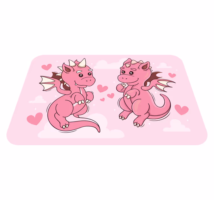 Covor de vinil pentru camera copilului duo de dragon jucăuș - TenStickers