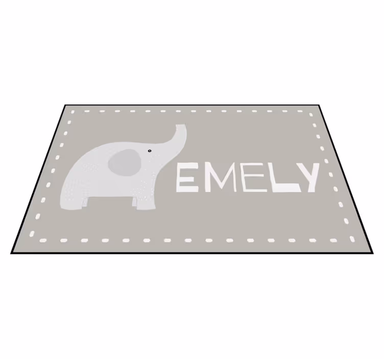 Pui de elefant gri cu nume saltea de joaca pentru copii - TenStickers