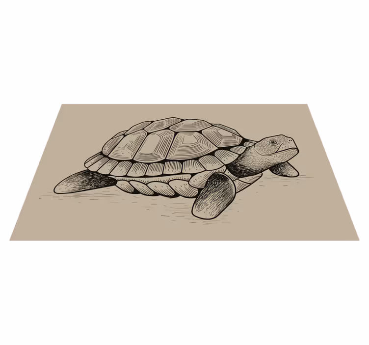 Covor vinil animal ilustrație de țestoasă - TenStickers