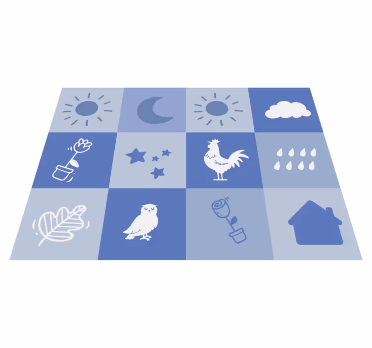 Covor de vinil pentru copii tablă de șah pentru grădiniță - TenStickers