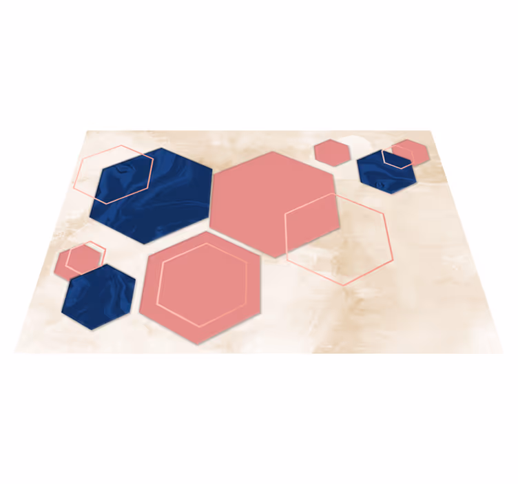 Covor de vinil geometric hexagoane abstracte - TenStickers