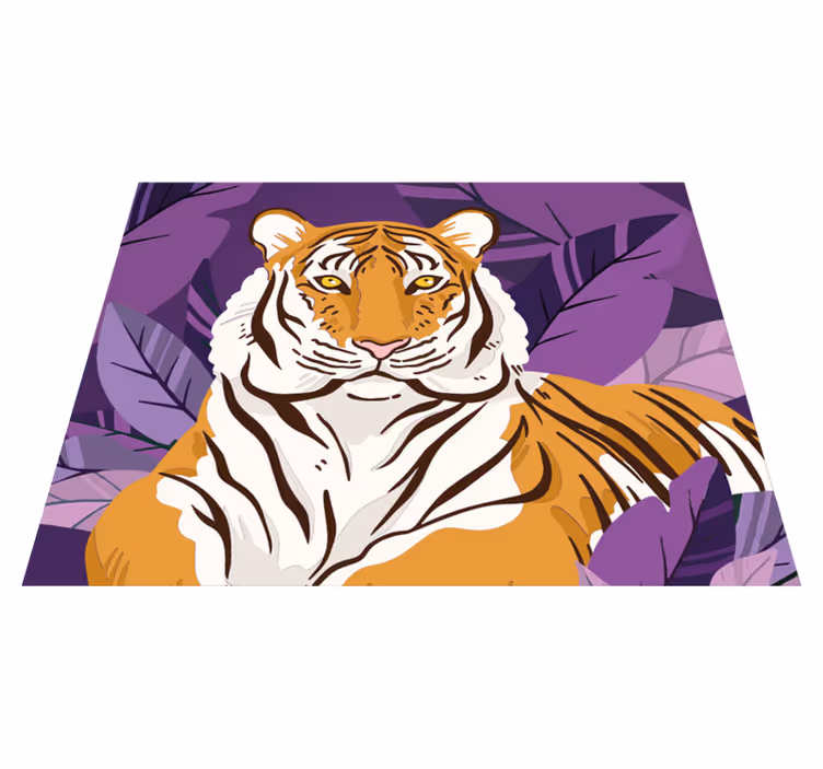 Covor vinil animal ilustrație de tigru - TenStickers