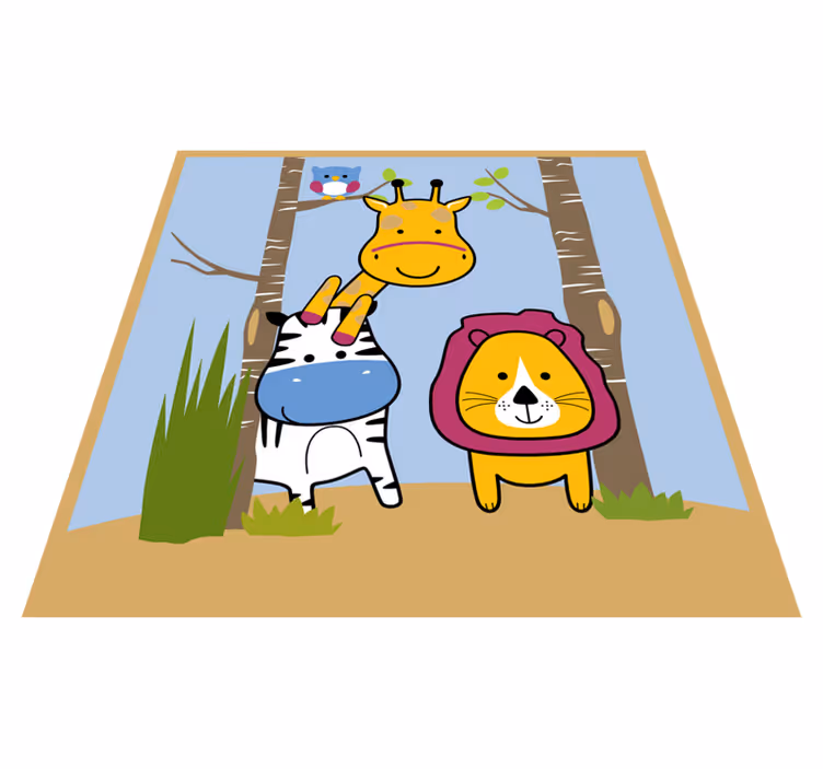 Covor de vinil pentru camera copilului personaje animale - TenStickers