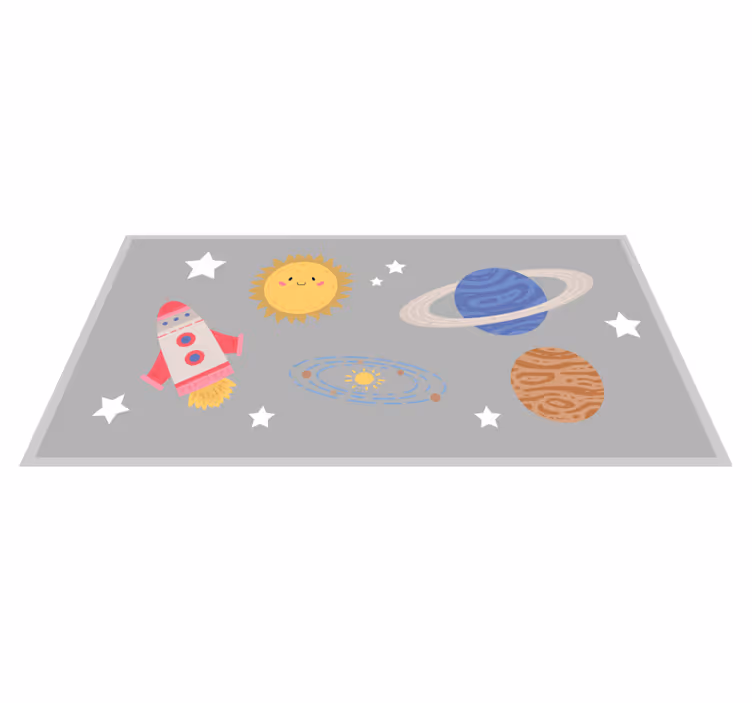 Covor de vinil cu stele din spațiu și planete - TenStickers