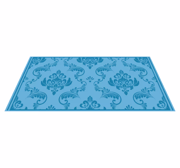 Covor vinil albastru model baroc - TenStickers