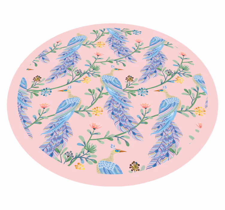 Covor vinil flori și plante botanice cu pene - TenStickers